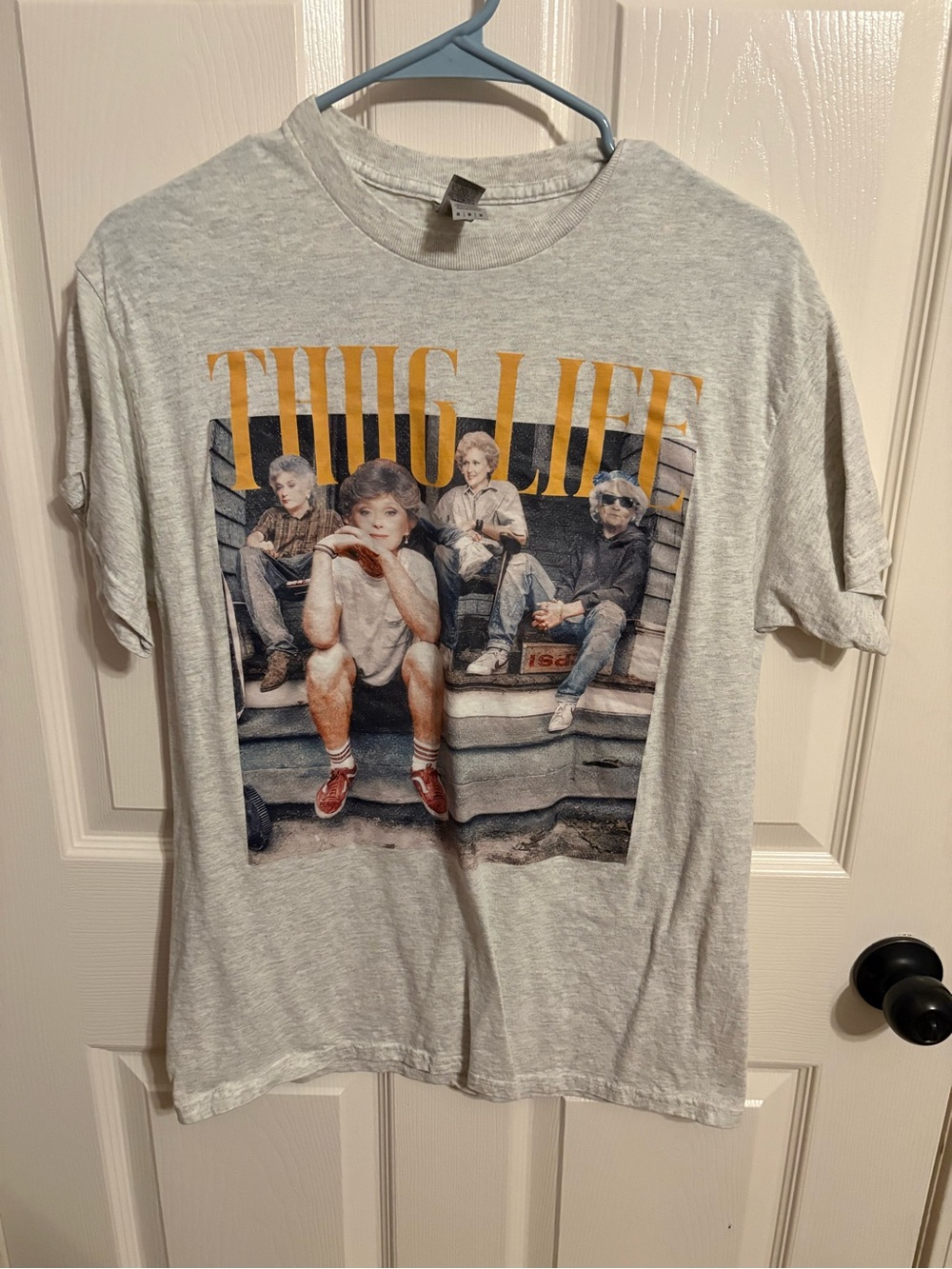 Unisex fit Golden Girls Thug Life Graphic Tee - Light Gray